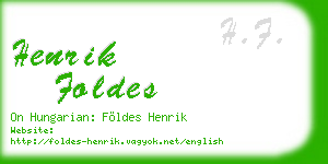 henrik foldes business card
